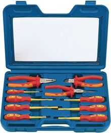 10 Piece VDE Fully Insulated Plier And Screwdriver Set