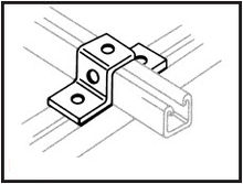 41mm Channel Top Hat Bracket - 4 Holes