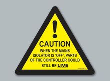 Caution When the Mains Isolator is OFF Triangle