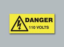 Danger 110 Volts Rectangle