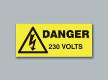 Danger 230 Volts Rectangle