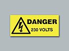 Buy Online - Danger 230 Volts Rectangle