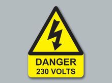 Danger 230 Volts Triangle (large)