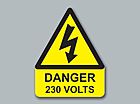 Buy Online - Danger 230 Volts Triangle (large)