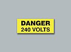 Buy Online - Danger 240 Volts Rectangle (small)