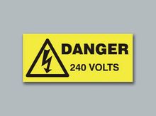 Danger 240 Volts Rectangle