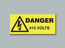 Danger 415 Volts Rectangle
