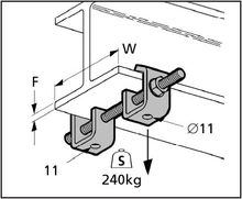 Dual Beam Clamp With Threaded Rod