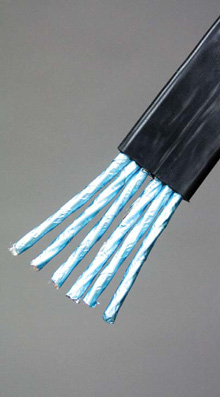 Flat PVC 12 Core Individually Screened Travelling Cable