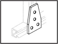 Flat 'V' Shaped Support Plate - 4 Holes