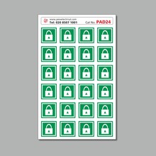 PAD24 - 24 x 25x25mm Vinyl Padlock Stickers