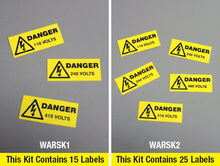 Rectangular Electrical Warning Label Kits