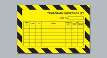 Temporary Shorting List Label